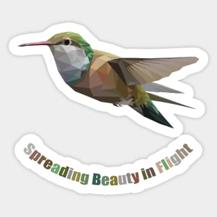 Spreading Beaty in Flight, Hummingbird Sticker